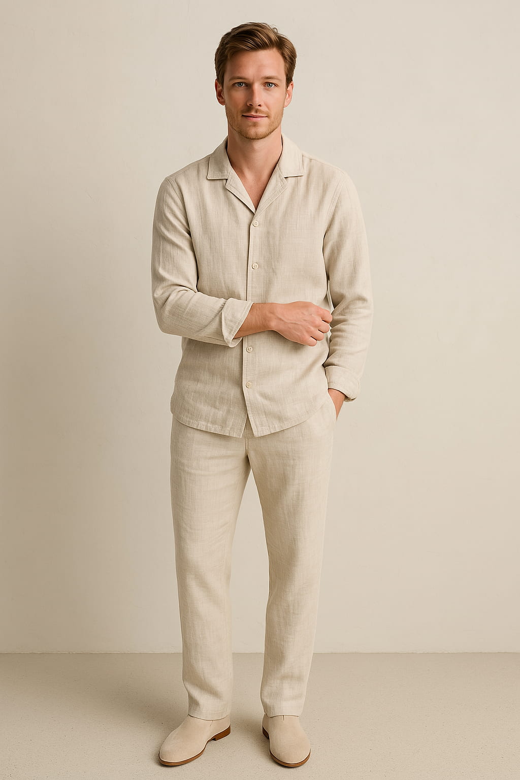 Finley Men's Linen Relaxed Fit Loungewear Set 1