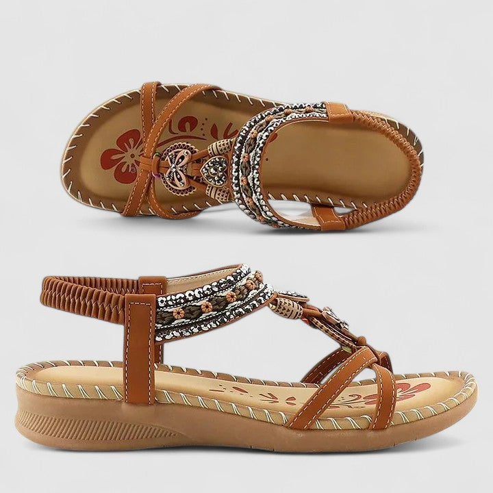 Fiona Women's Embroidered Leather Sandals 9
