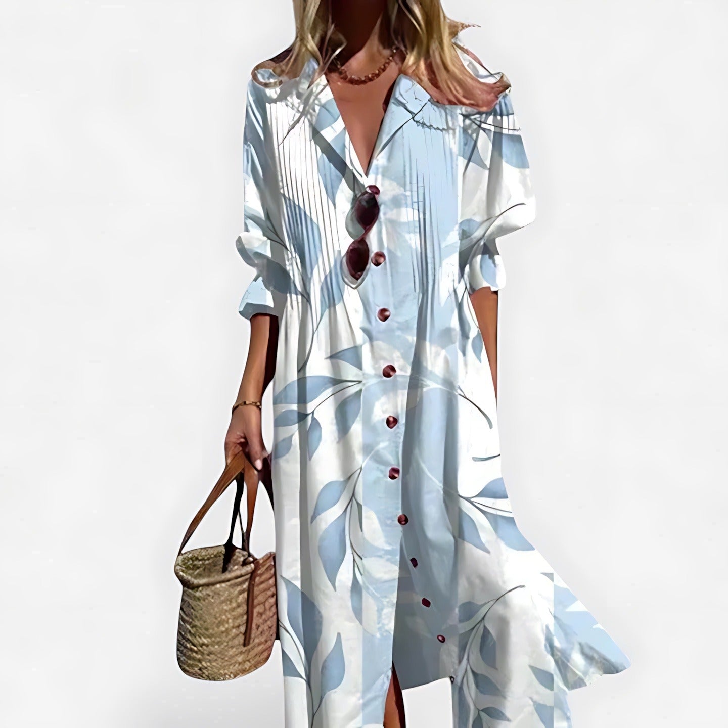 Floral Shirt Maxi Dress