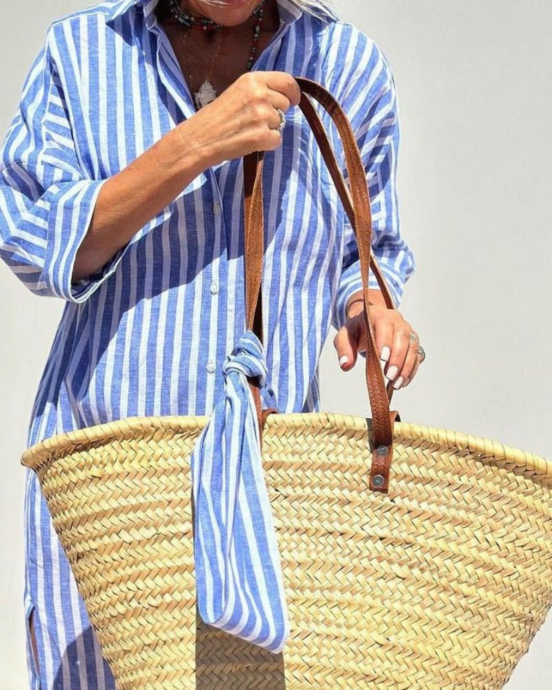 Florence Women's Striped Cotton Shirt Dress 4