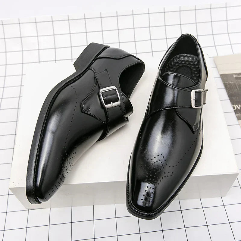 George Men's Leather Monk Strap Shoes 2