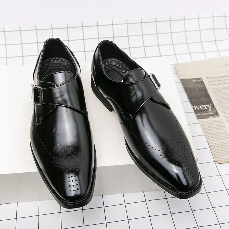George Men's Leather Monk Strap Shoes 4