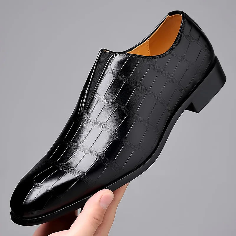 George Men's Leather Slip On Oxford Shoes 2