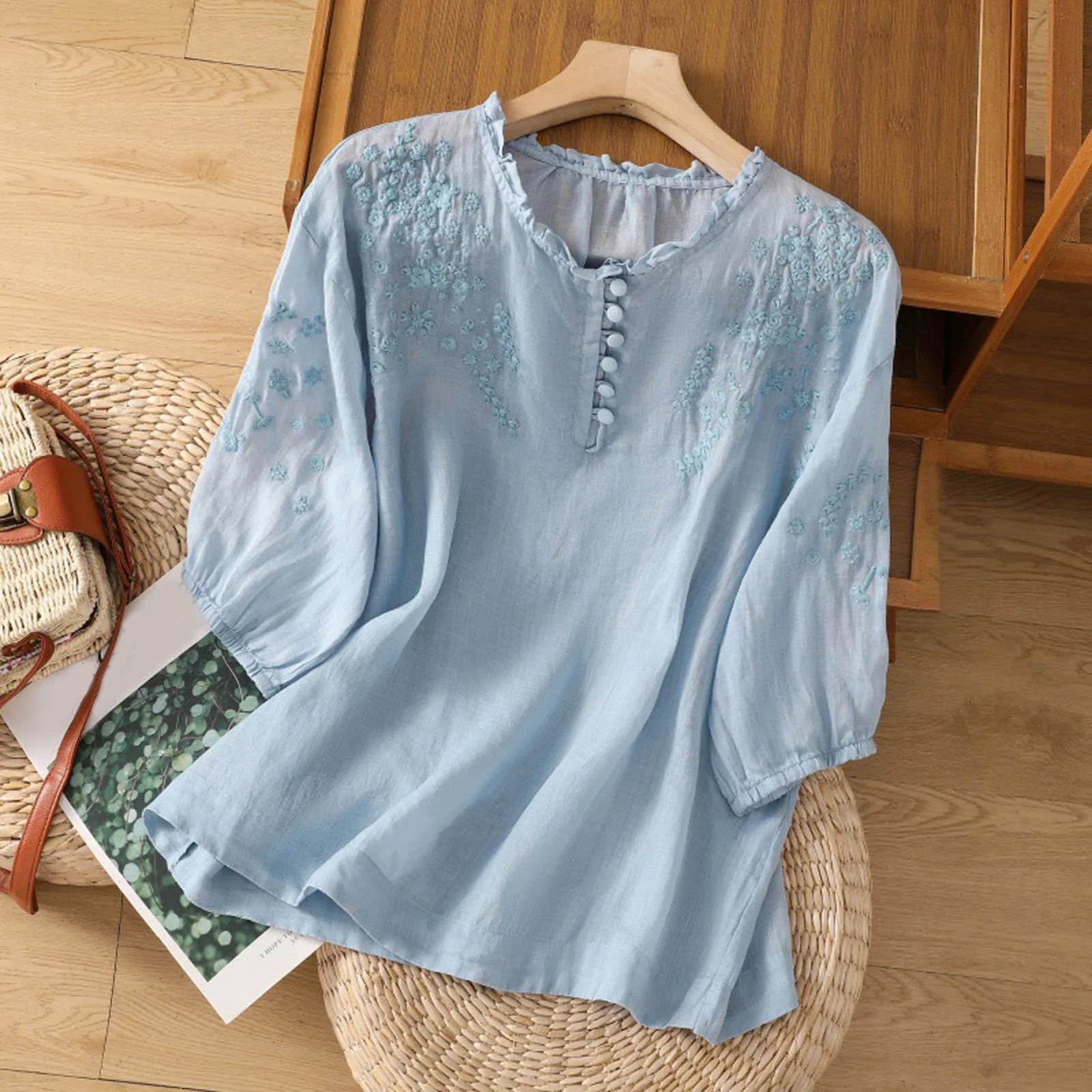 Georgia Women's Embroidered Cotton Blouse 1