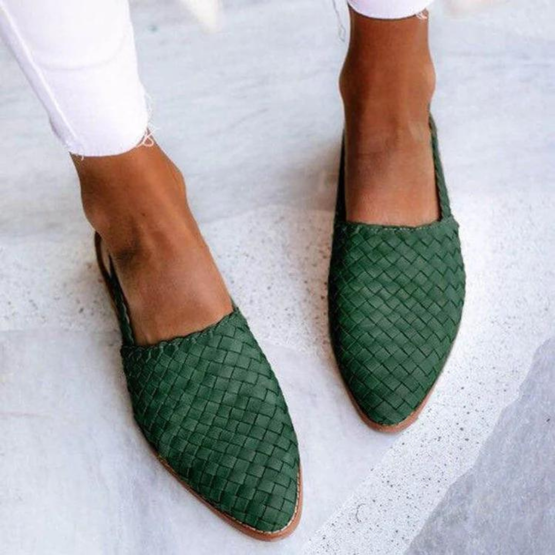 Georgia Women's Woven Leather Slingback Flats 2
