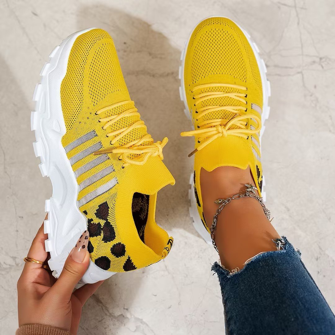Women's Knit Platform Sneakers - Yellow