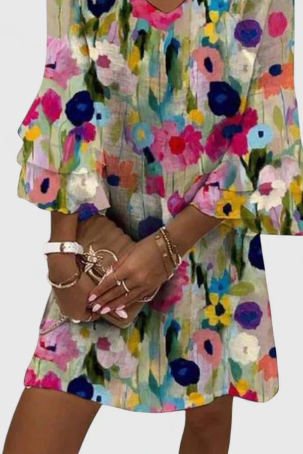 Hannah Women's Floral Long Sleeve Mini Dress 2