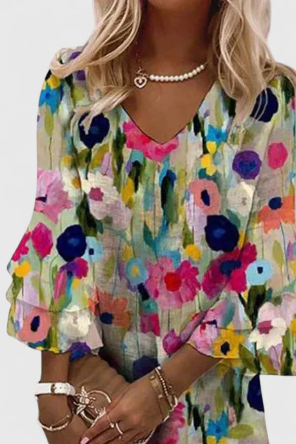 Hannah Women's Floral Long Sleeve Mini Dress 3