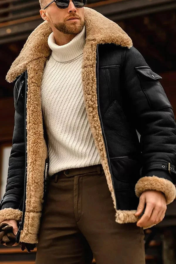 Harrison Men's Shearling Leather Bomber Jacket 2