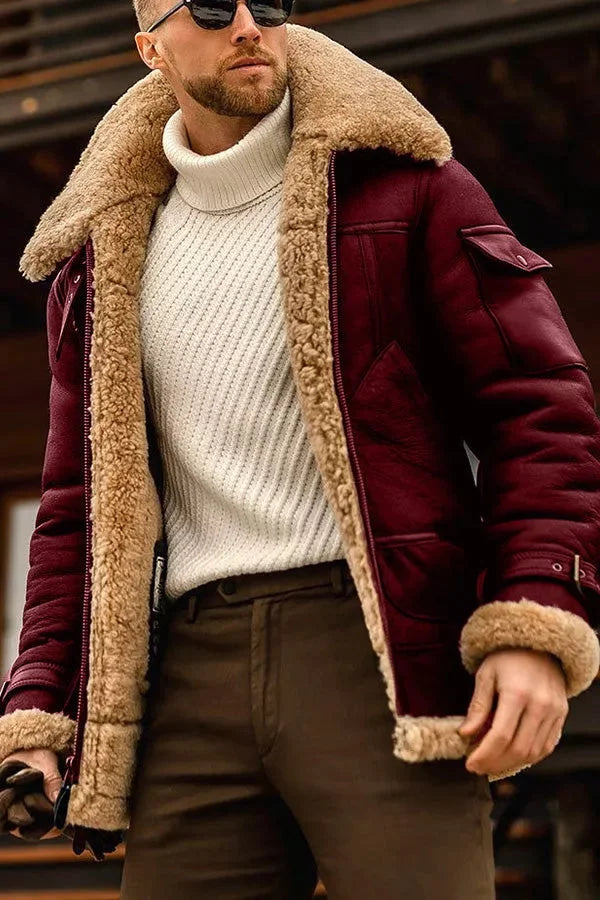 Harrison Men's Shearling Leather Bomber Jacket 3