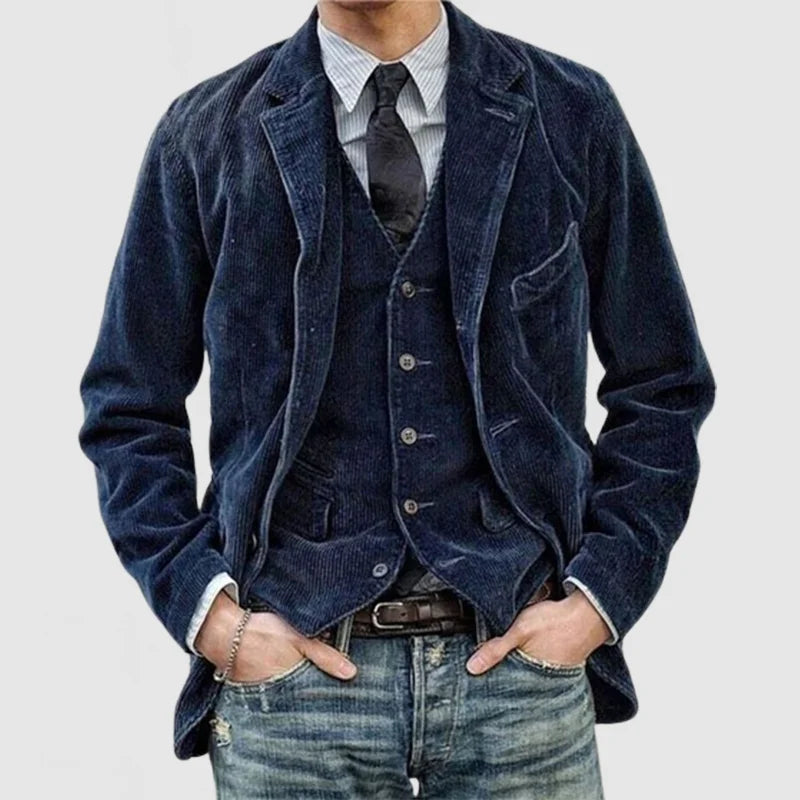 Harvey Men's Corduroy Double Breasted Blazer 2
