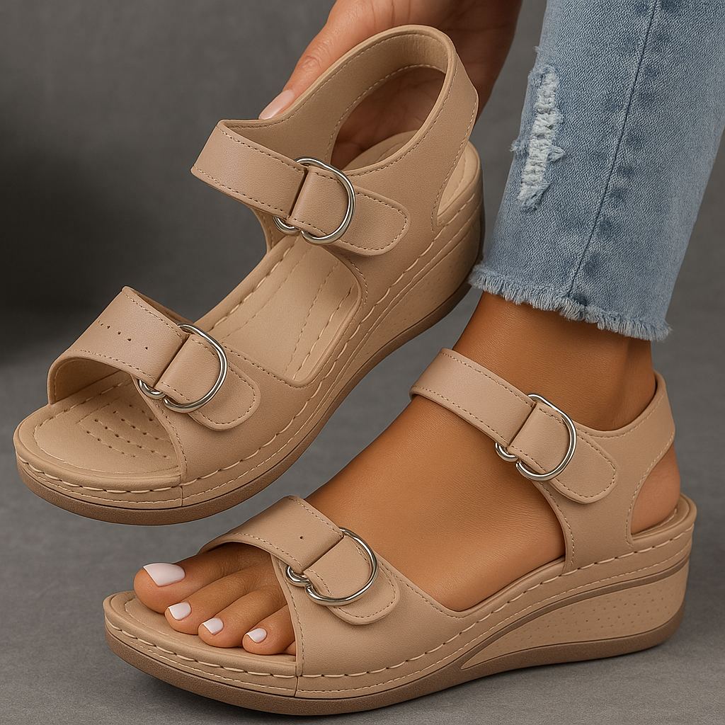 Hazel Women's Leather Platform Sandals 5