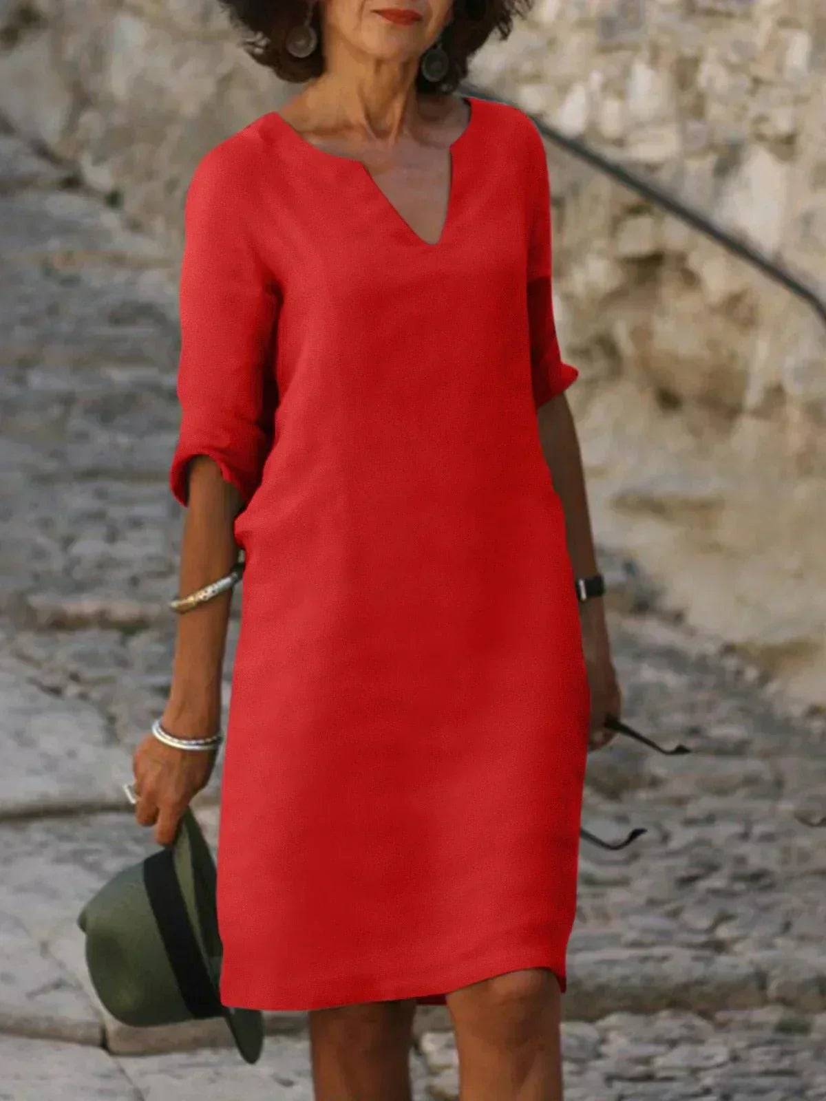 Helena Women's V Neck Midi Dress 6