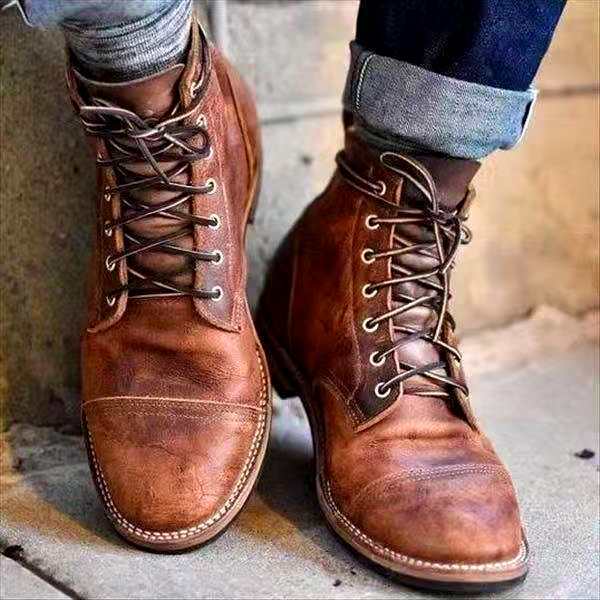 Hugo Men's Leather Lace Up Ankle Boots 1