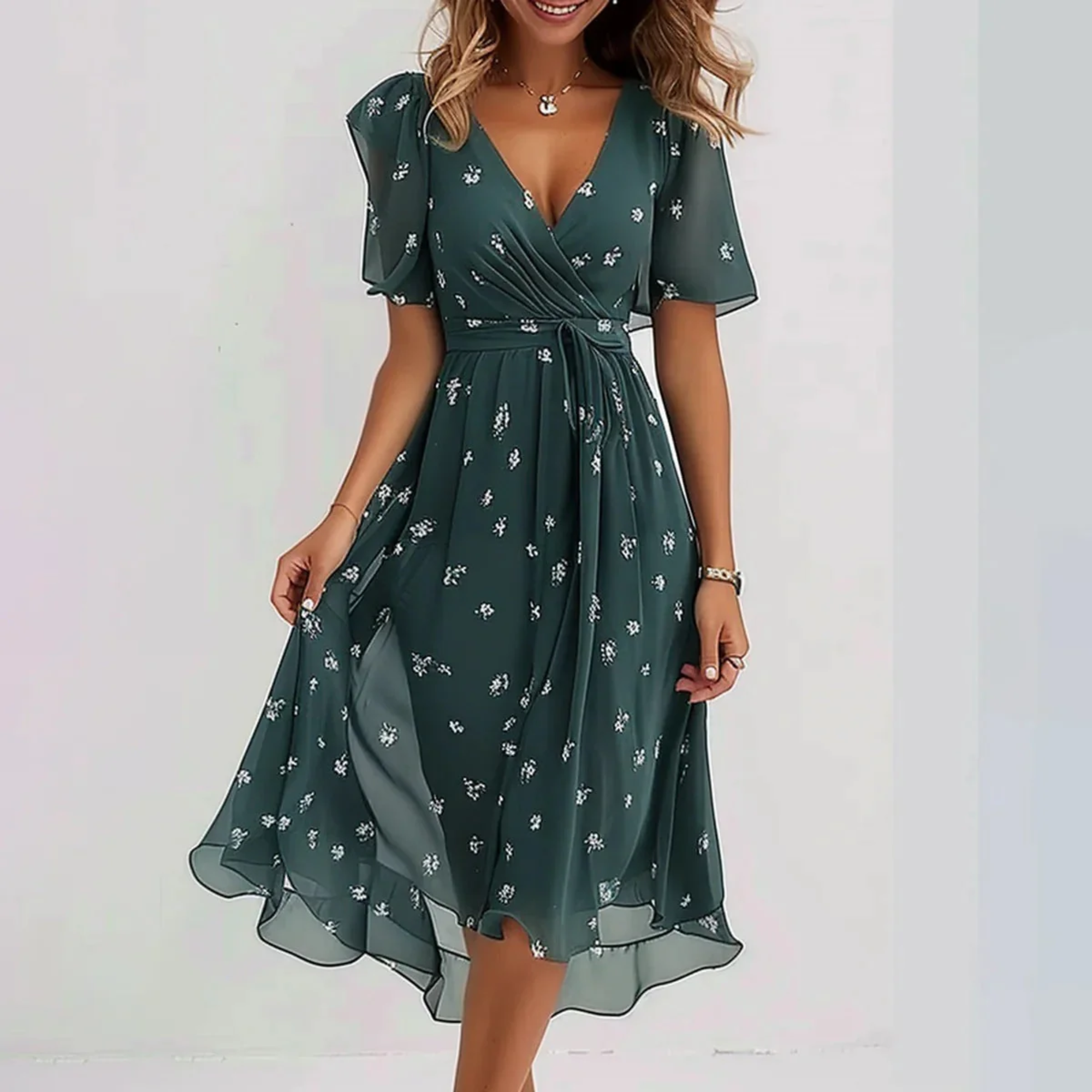 Imogen Women's Floral Wrap Midi Dress 1