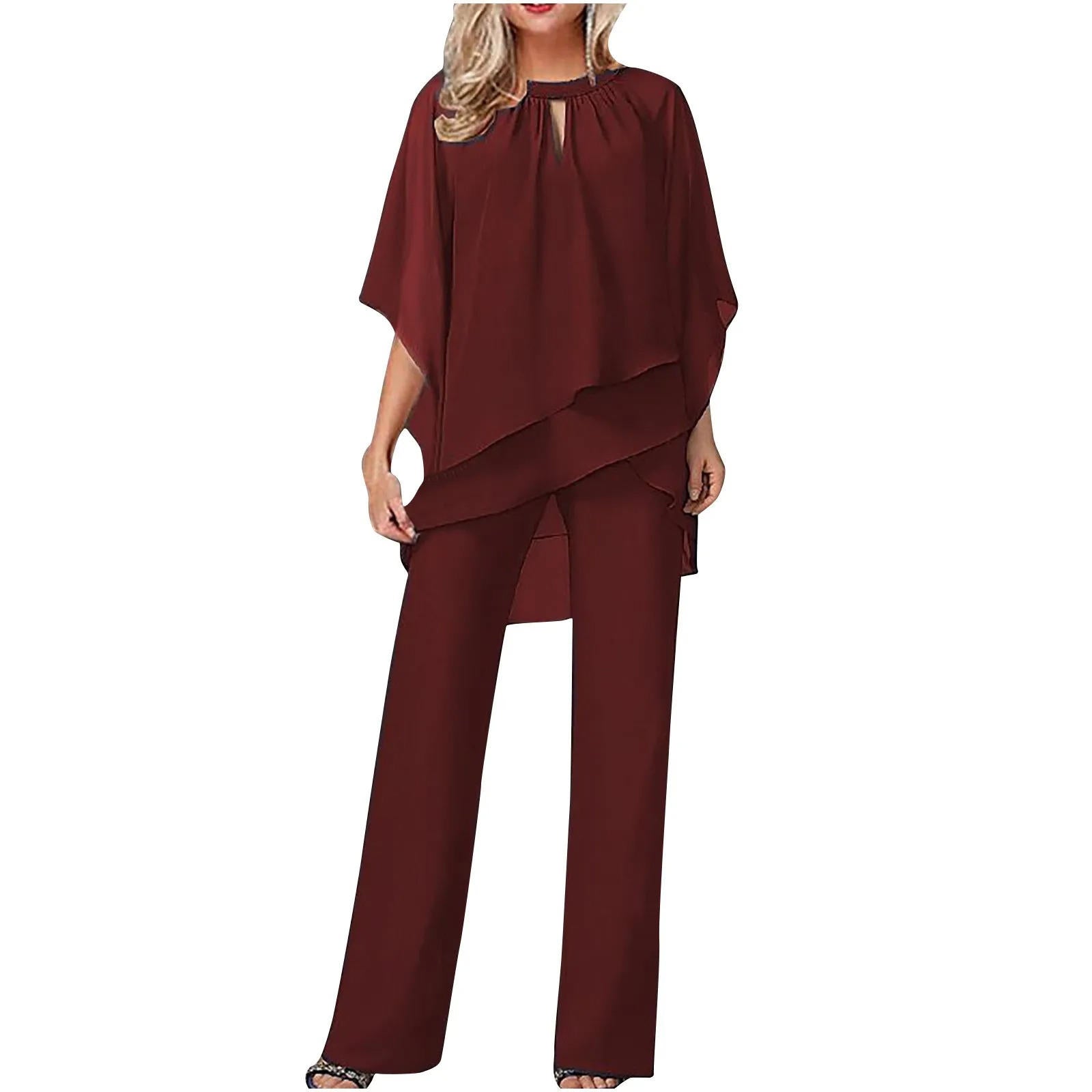 Isabella Women's Wide Leg Chiffon Co-Ord Set 2