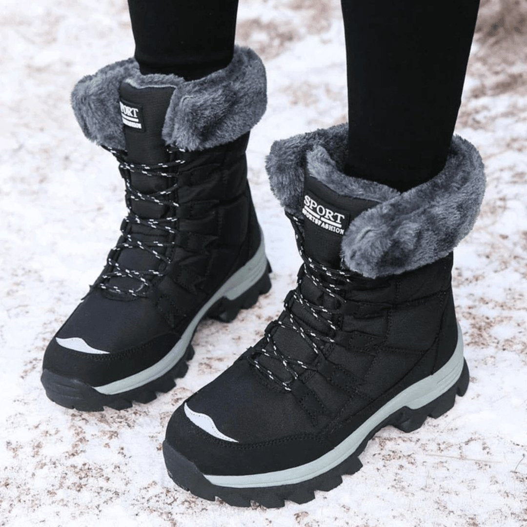 Women's Mid-Calf Snow Boots - Black