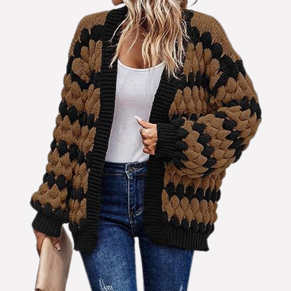 Women's Oversized Knit Cardigan - Camel