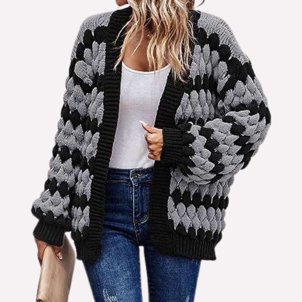 Women's Oversized Knit Cardigan - Gray