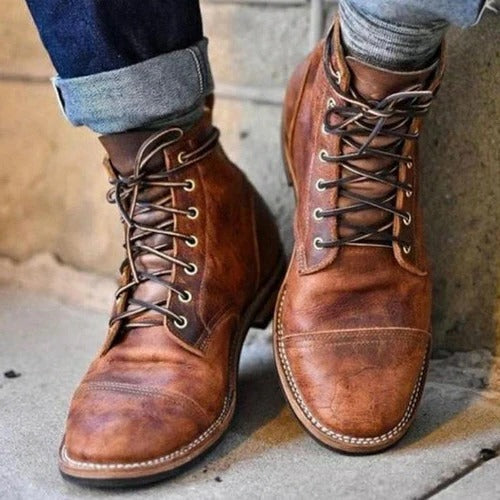 Ivan Men's Leather Lace Up Ankle Boots 1