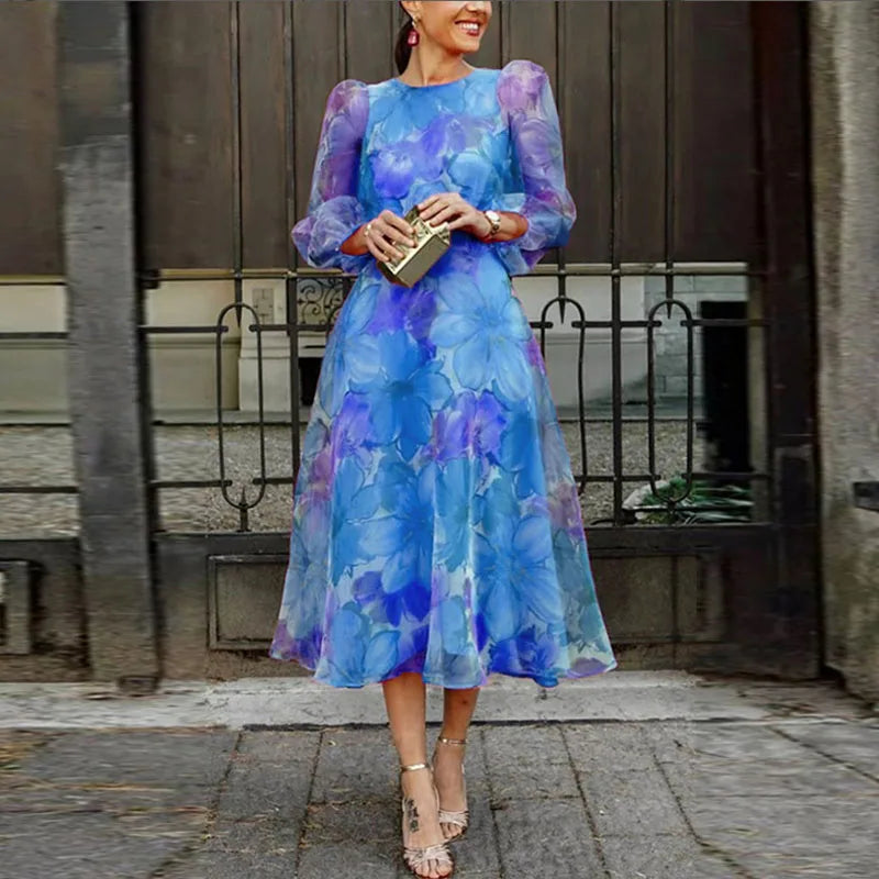 Ivy Women's Chiffon Floral Midi Dress 2