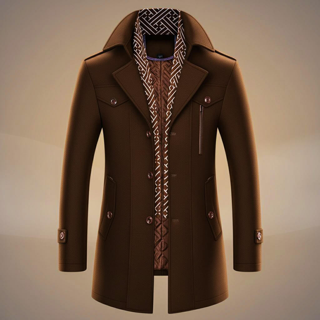 Jack Men's Wool Double Breasted Trench Coat 2