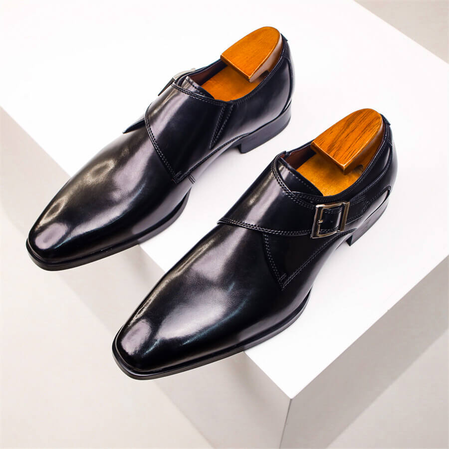 Jasper Men's Leather Monk Strap Shoes 14