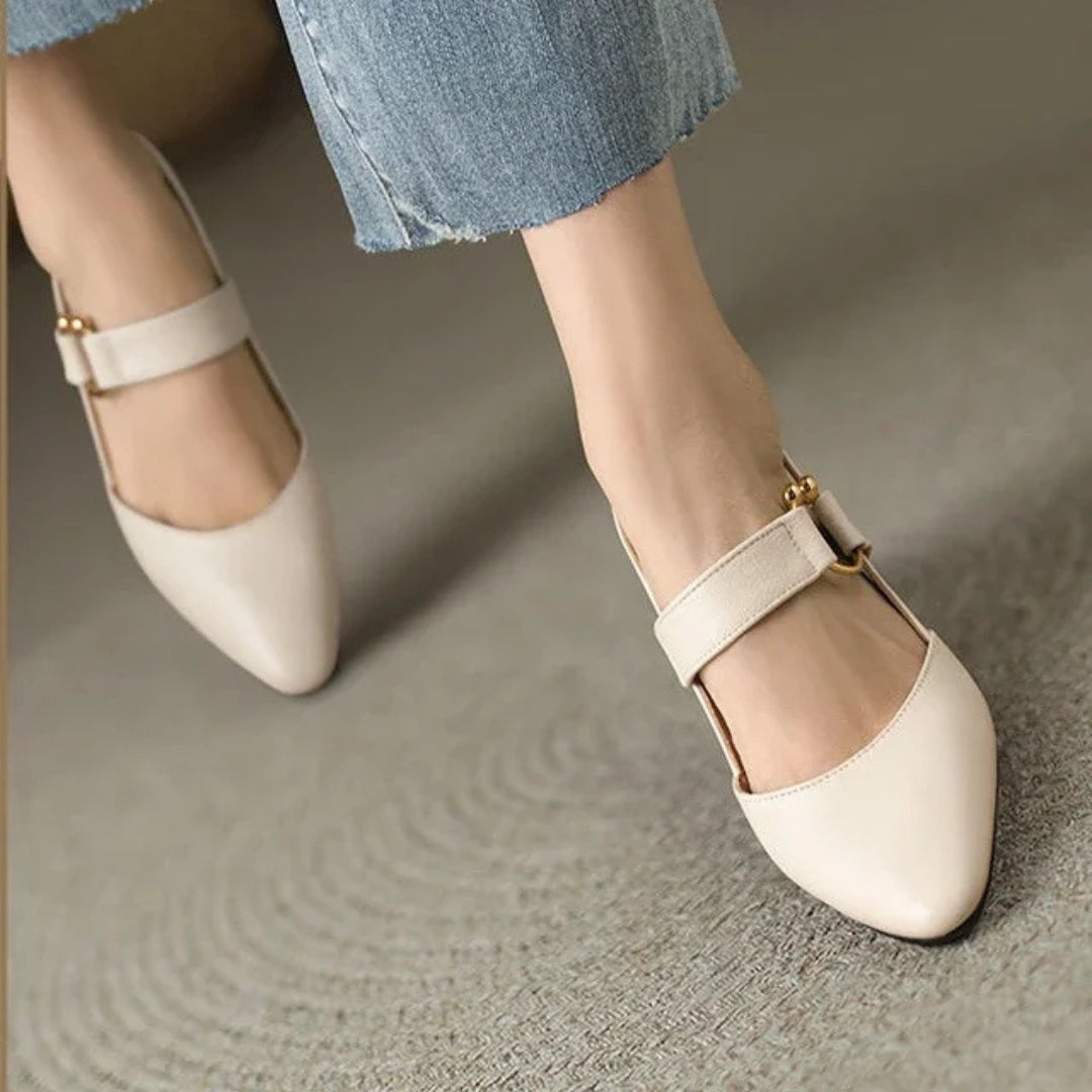 Jessica Women's Leather Block Heel Mules 3
