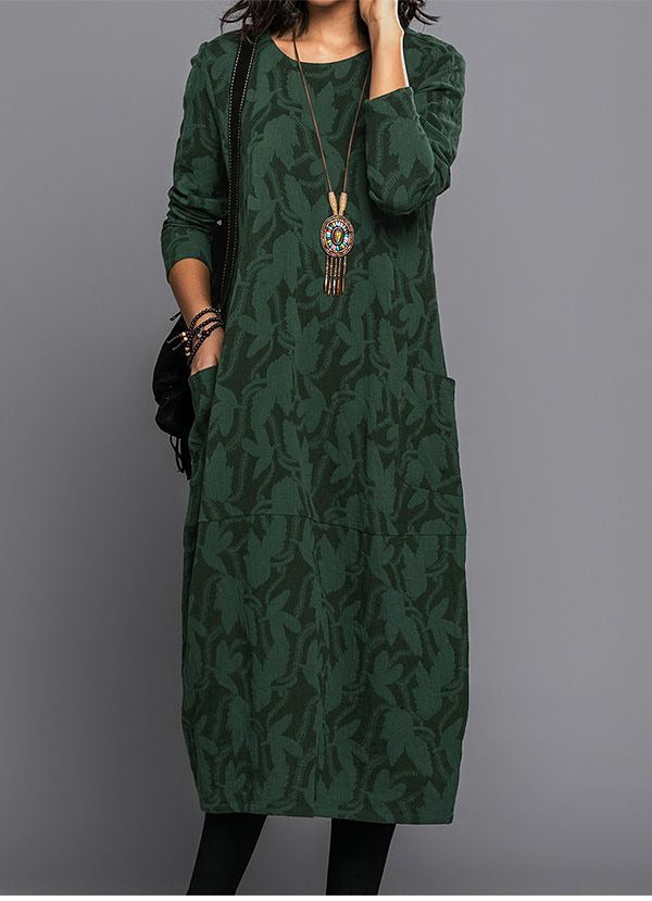 Jessica Women's Printed Long Sleeve Midi Dress 2