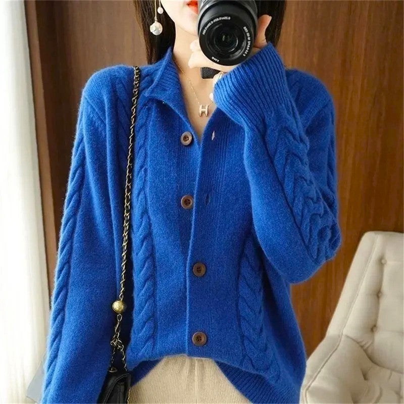 Josephine Women's Cable Knit Wool Cardigan 2