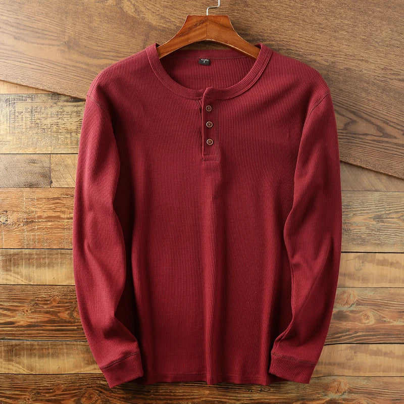 Julian Men's Ribbed Cotton Henley Shirt 4