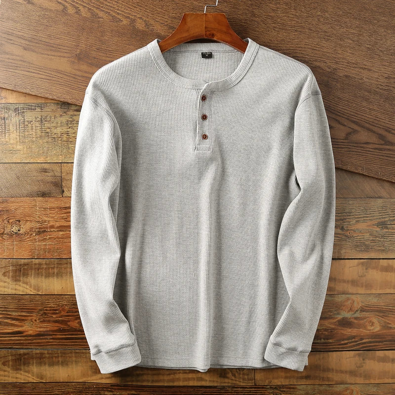 Julian Men's Ribbed Cotton Henley Shirt 7