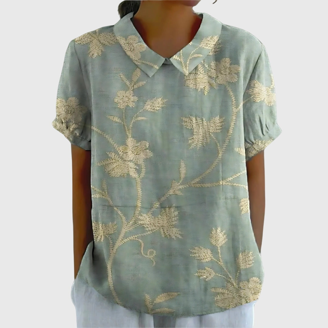 Juliet Women's Floral Short Sleeve Shirt 12