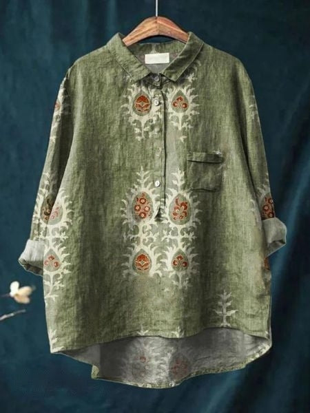 Katherine Women's Floral Cotton Long Sleeve Shirt 16