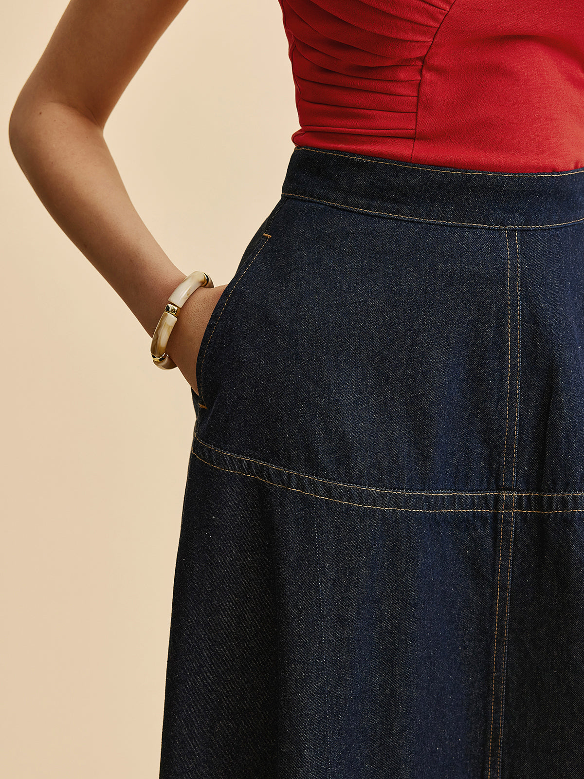 Katherine Women's Strapless Denim Maxi Dress 3