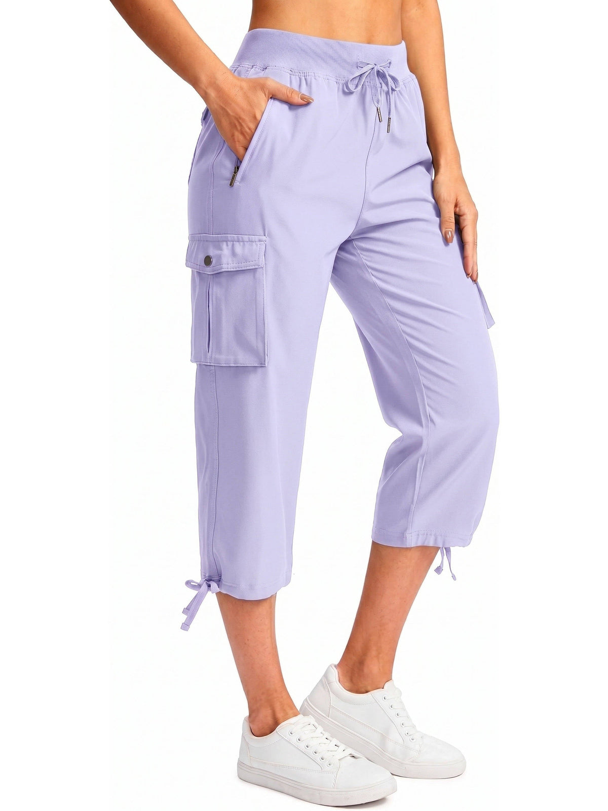 Women's Cargo Capri Pants - Lavender