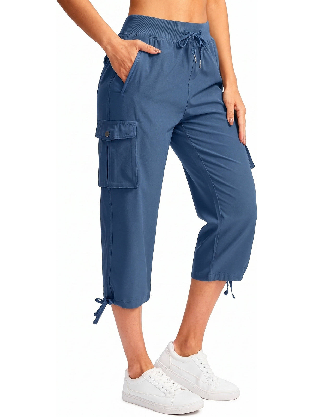 Women's Cargo Capri Pants - Blue