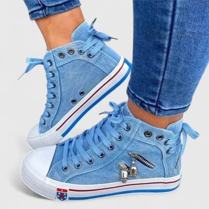 Women's Denim High-Top Sneakers