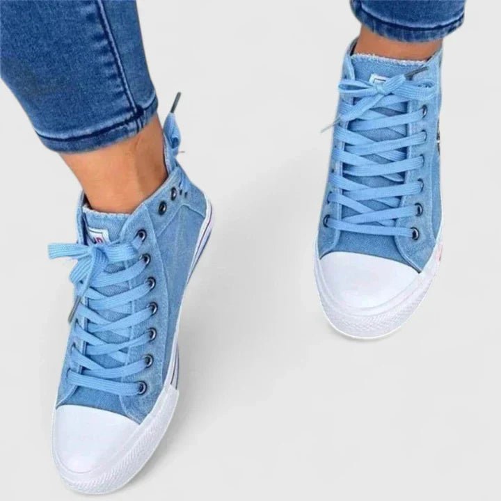 Women's Denim High-Top Sneakers