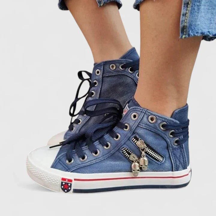 Women's Denim High-Top Sneakers