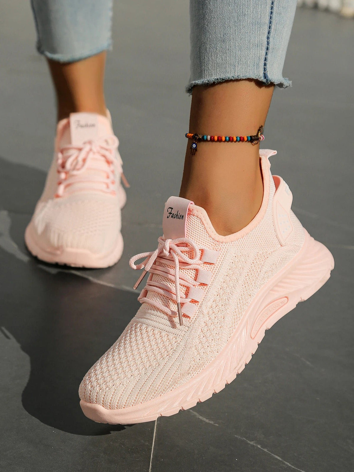 Women's Knit Mesh Lace-Up Sneaker