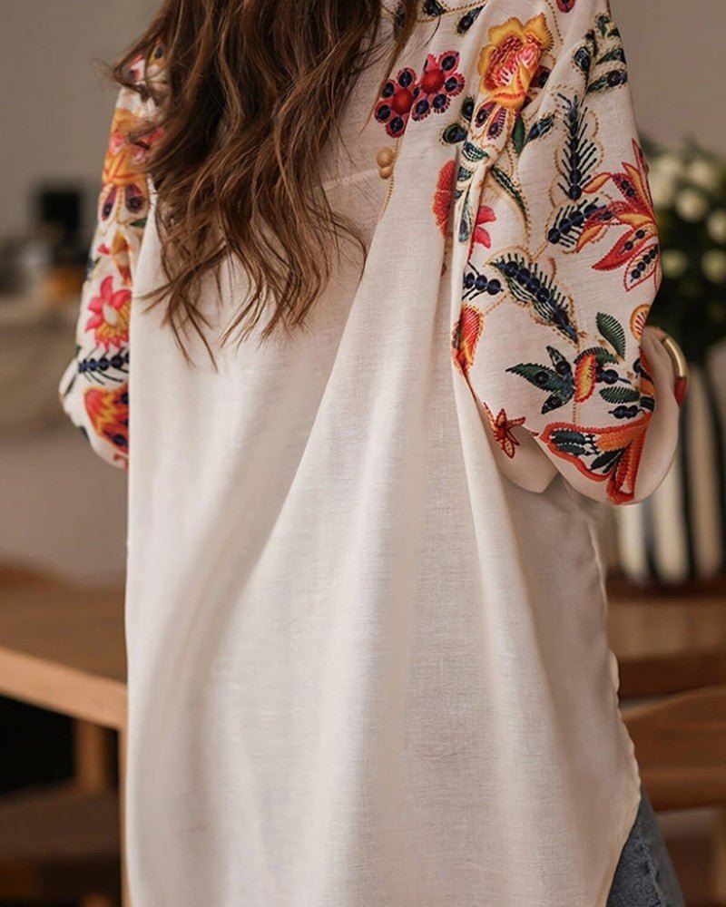 Women's Oversized Floral Blouse - L