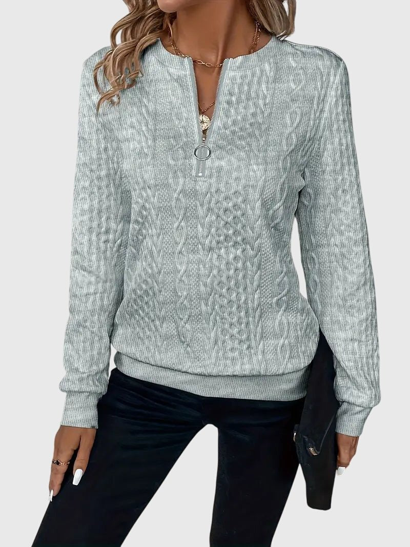 Women's Quarter-Zip Pullover Sweatshirt - Grey