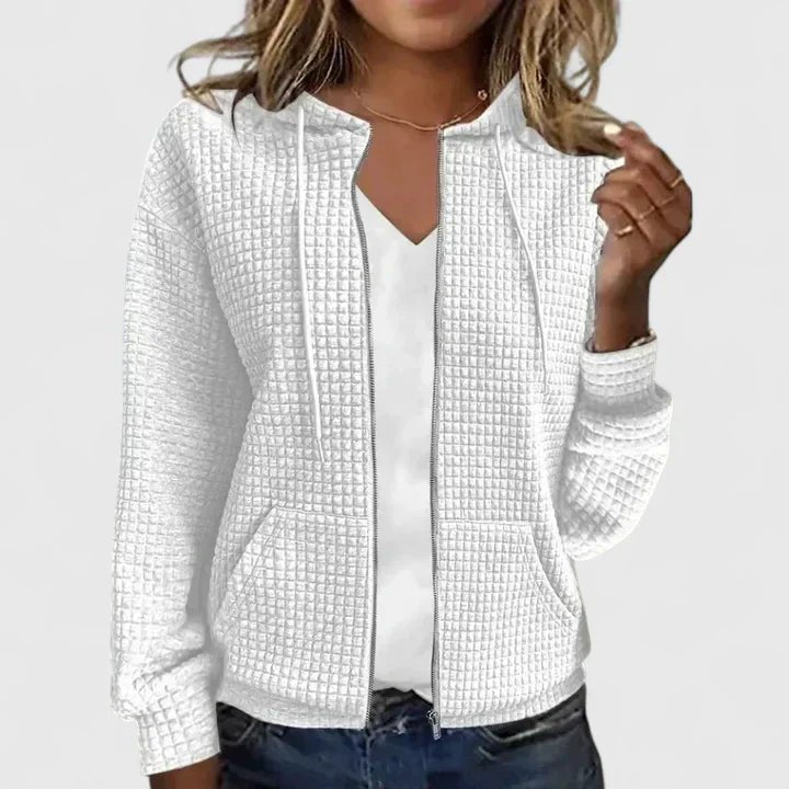 Women's Zip-Up Hoodie - White