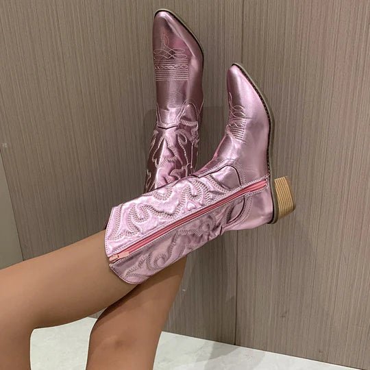 Women's Embroidered Western Ankle Boots