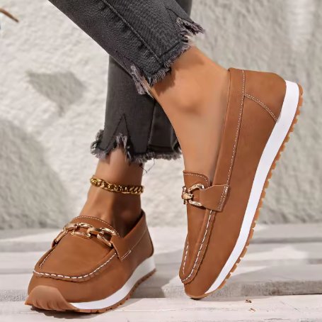Women's Platform Loafers - Brown