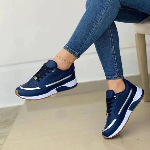 Women's Platform Sneakers - Blue