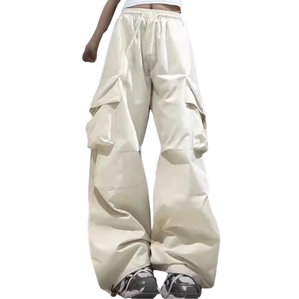 Women's Wide-Leg Cargo Pants - Beige