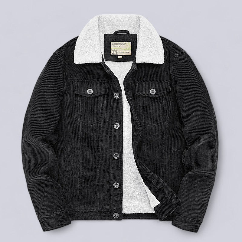 Kyle Men's Corduroy Sherpa Lined Denim Jacket 4