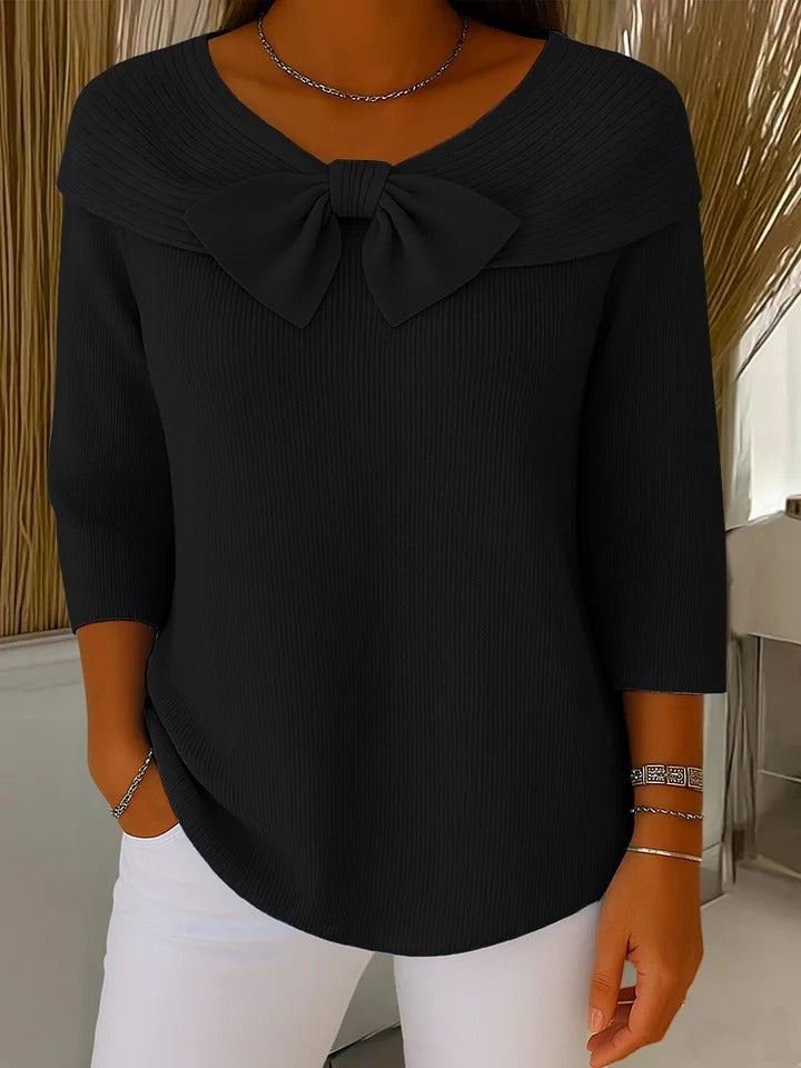 Lauren Women's Ribbed Bow Pullover Sweater 6
